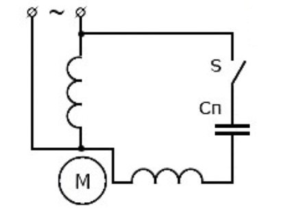 Схема с пусковым конденсатором